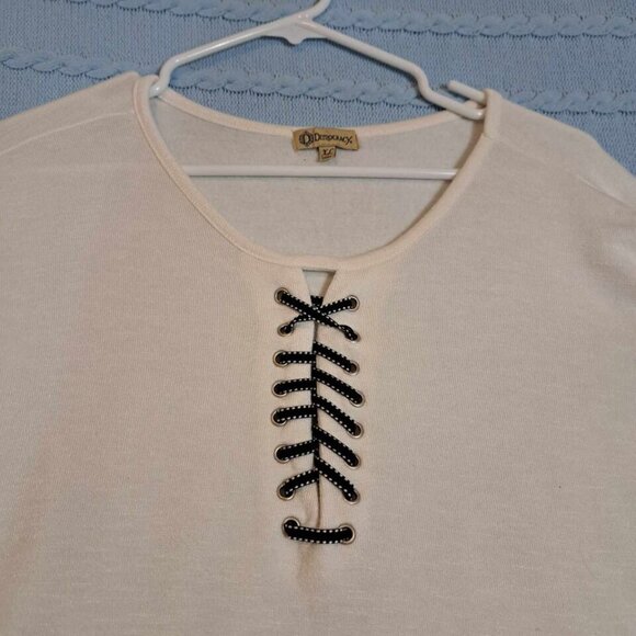 Democracy Women's 3/4‎ Sleeves Pullover Top Size XL Round Neck Heather Beige - Picture 5 of 14